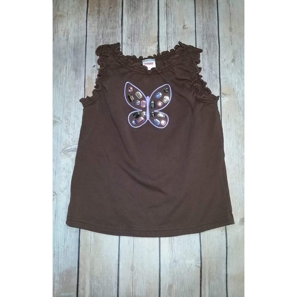 Gymboree Glamour Safari Gem Butterfly Brown Tank Top Size 7